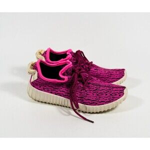 Women's Xing Yan Pink Black Knit Top Lace Up Wedge Trainers Sneakers Shoes Sz 5